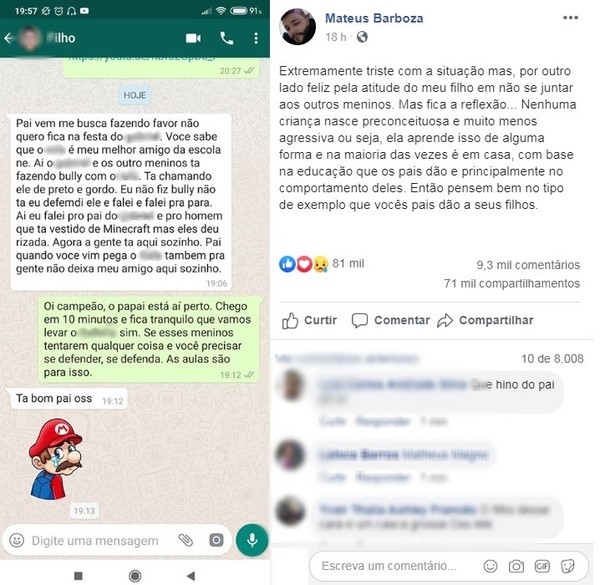 Filho relata ao pai bullying contra amigo negro em festa e conversa viraliza na web: ‘Defendi ele’