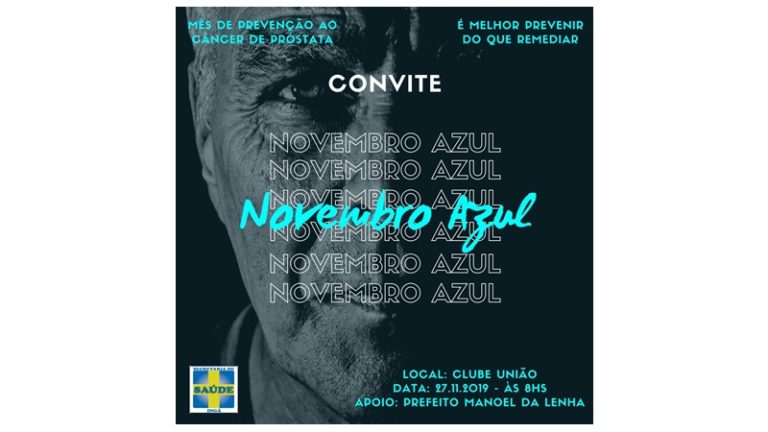 INGÁ: Secretaria de Saúde convida para evento do Novembro Azul. Quarta-feira, às 8 h no Clube União