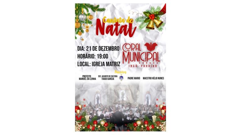 CANTATA DE NATAL: Coral Municipal se apresenta na noite deste sábado na Igreja Católica