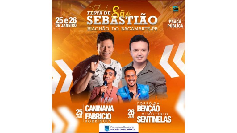 SÁBADO (25): Festa de São Sebastião em Riachão do Bacamarte