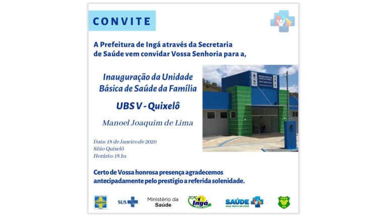 INGÁ: Prefeito Manoel da Lenha inaugura a UBS do Quixelô neste sábado com show de Raízes Nordestinas. Terá transporte para o povo