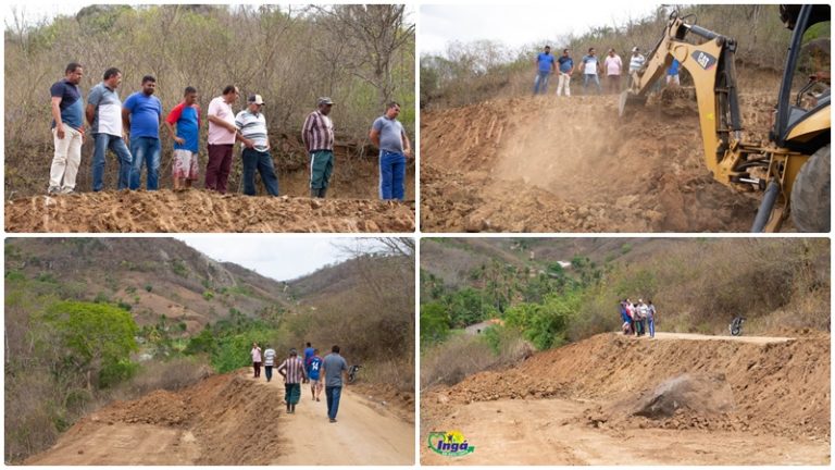 Prefeito Manoel da Lenha inspeciona as obras na ladeira de Pedra D’água em Pontina