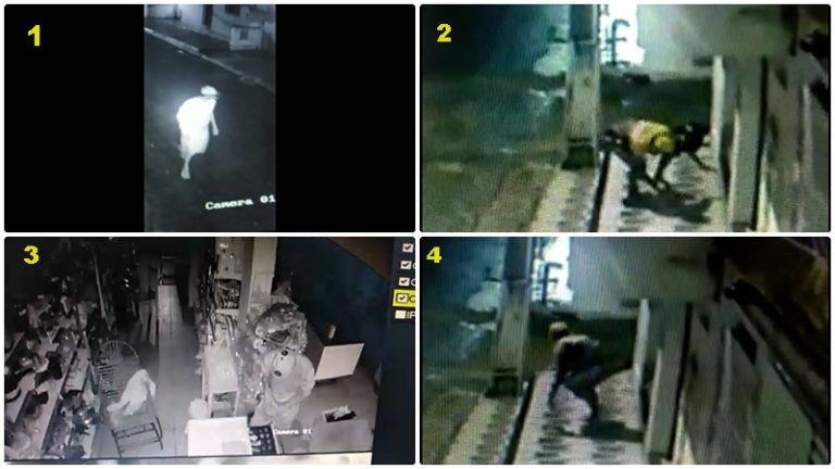VÍDEO: Câmeras flagram arrobamento e furto de mercadinho ocorrido em Ingá nesta madrugada