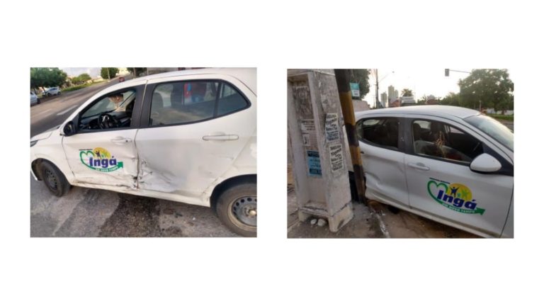 EM CG: Veículo avança o sinal e atinge carro da Prefeitura de Ingá
