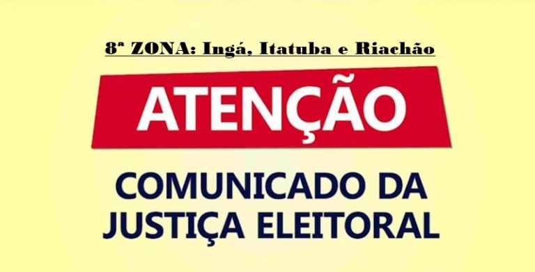 COMUNICADO: Justiça Eleitoral convoca 1.083 eleitores de Ingá, Itatuba e Riachão para refazer a biometria. Veja a lista