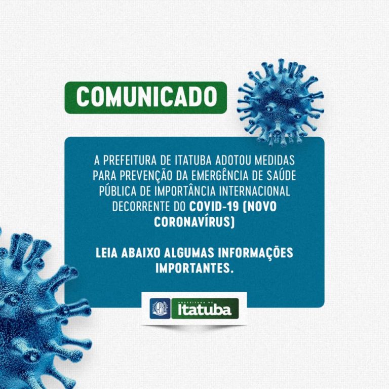 Prefeitura de Itatuba emite comunicado sobre medidas de enfrentamento ao CONVID-19 e divulga telefones úteis