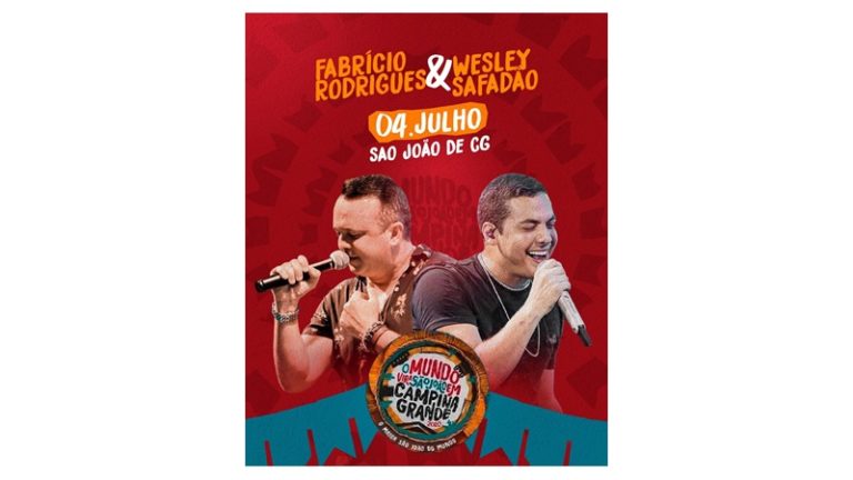 Fabrício Rodrigues divide palco com Wesley Safadão no São João de Campina Grande. Dia 04/07
