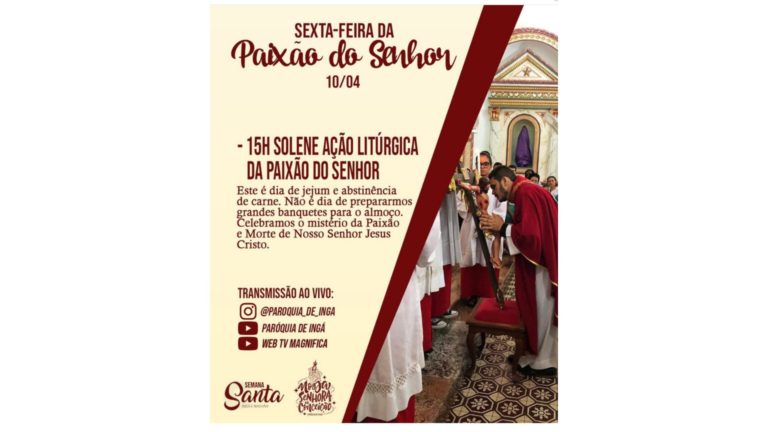 AO VIVO: MISSA DA SEXTA-FEIRA SANTA EM INGÁ