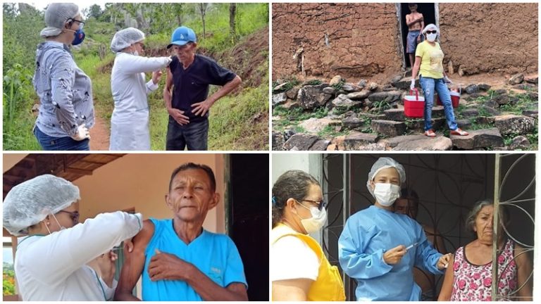 SERRA REDONDA: SECRETARIA MUNICIPAL DE SAÚDE COMEMORA NÚMERO DE IDOSOS VACINADOS EM CASA