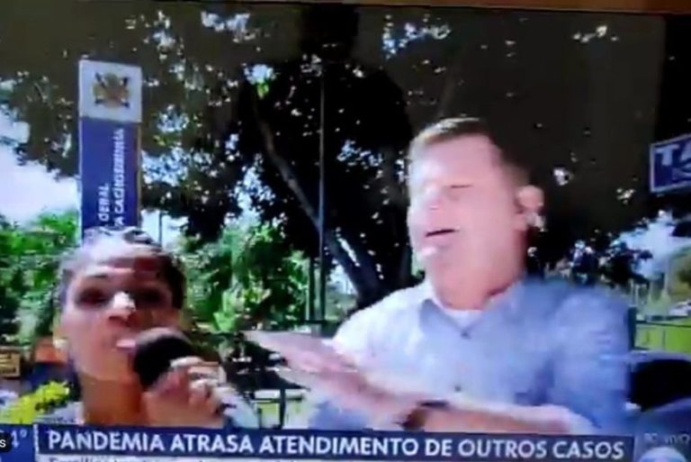 Mulher invade link ao vivo do SP1 e grita: “a Globo é um lixo, o Bolsonaro tem razão”