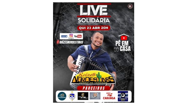 IMPERDÍVEL: Live solidária com Raízes Nordestinas nesta quinta (23) às 20 h
