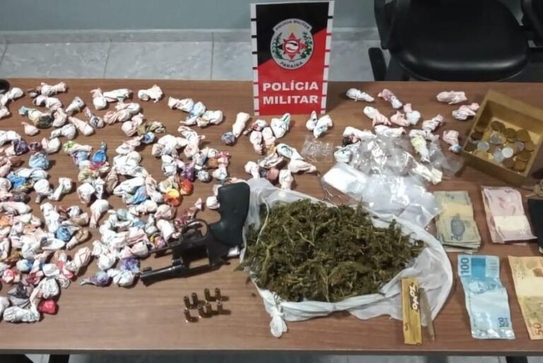Polícia Militar prende suspeito de tráfico de drogas com arma de fogo em Campina Grande
