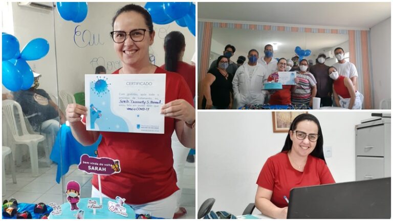 RIACHÃO: Secretária de Saúde Sarah Amaral vence o Covid 19 e recebe homenagens da equipe de saúde do município