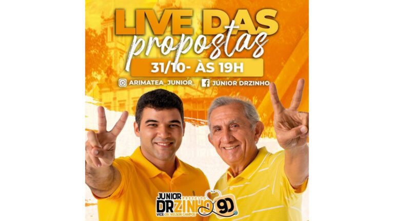 Arimateia Júnior e Nelson Campos fazem ‘Live das Propostas’ dia 31, às 19:00 h Arimateia Júnior e Nelson Campos fazem ‘Live das Propostas’ dia 31, às 19:00 h