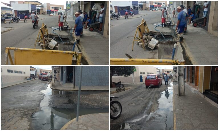 INGÁ: SEINFRA agiliza conserto de cano estourado no centro da cidade INGÁ: SEINFRA agiliza conserto de cano estourado no centro da cidade