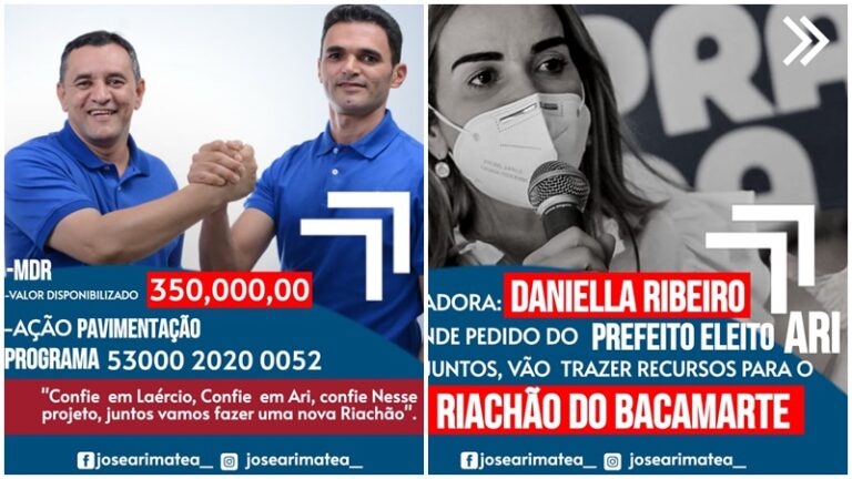 A TODO VAPOR: Senadora Daniela destina 350 mil à Riachão para pavimentação a pedido do prefeito eleito Ari