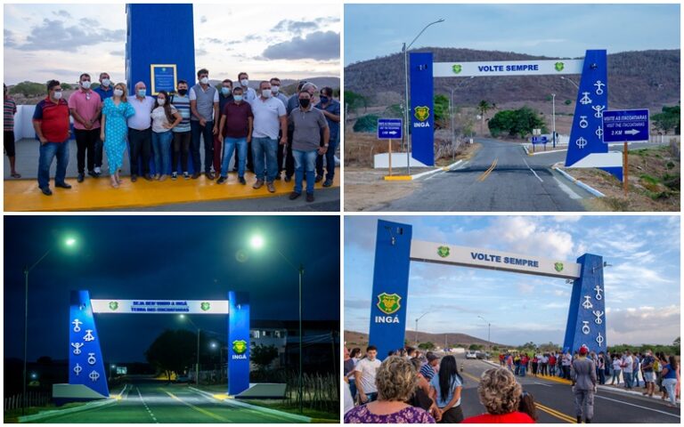 Ao lado de vereadores, secretários e lideranças políticas, Robério inaugura o Portal das Itacoatiaras
