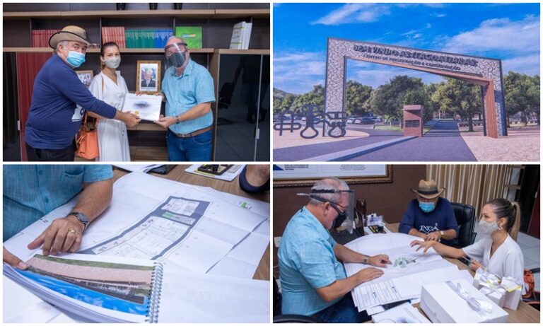 Prefeito Robério e secretário Vavá da Luz recebem projeto do Parque das Itacoatiaras das mãos da arquiteta ingaense Pedrina