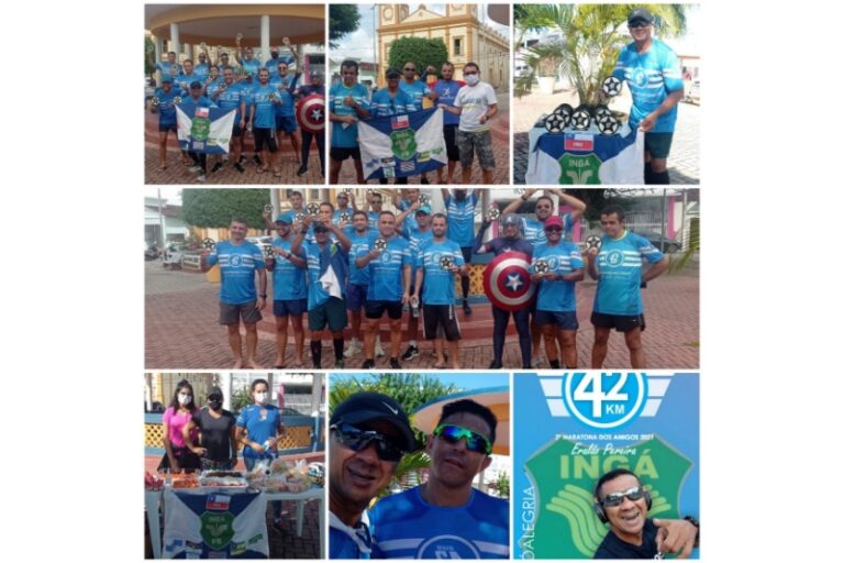 Ten. Eraldo recebe maratonistas que fizeram o percusso Campina/Ingá neste domingo