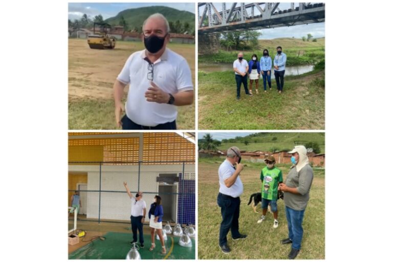 Sexta-feira de trabalho e ações do prefeito Robério: Quadra de esportes, cozinha escola e campo do América