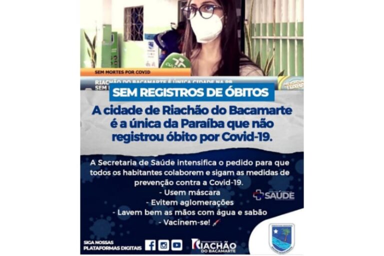 Riachão do Bacamarte é a única cidade da Paraíba a não ter mortes por Covid-19
