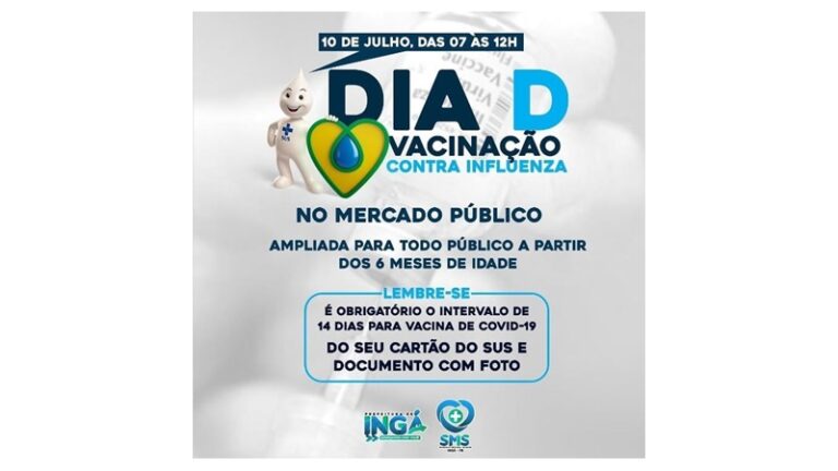 NESTE SÁBADO: Dia “D” da vacinação contra a gripe influenza no Mercado Público