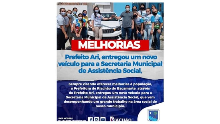 Prefeitura de Riachão entrega veículo novo à disposição da Secretaria de Ação Social