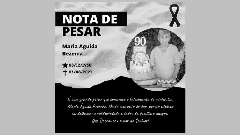 Prefeito Ari comunica com pesar a morte de sua tia Maria Águida Bezerra