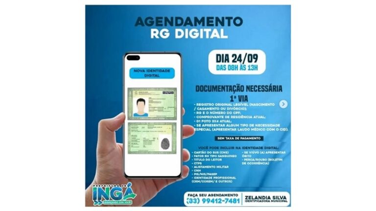 INGÁ: AGENDAMENTO DIGITAL PARA CARTEIRA DE IDENTIDADE