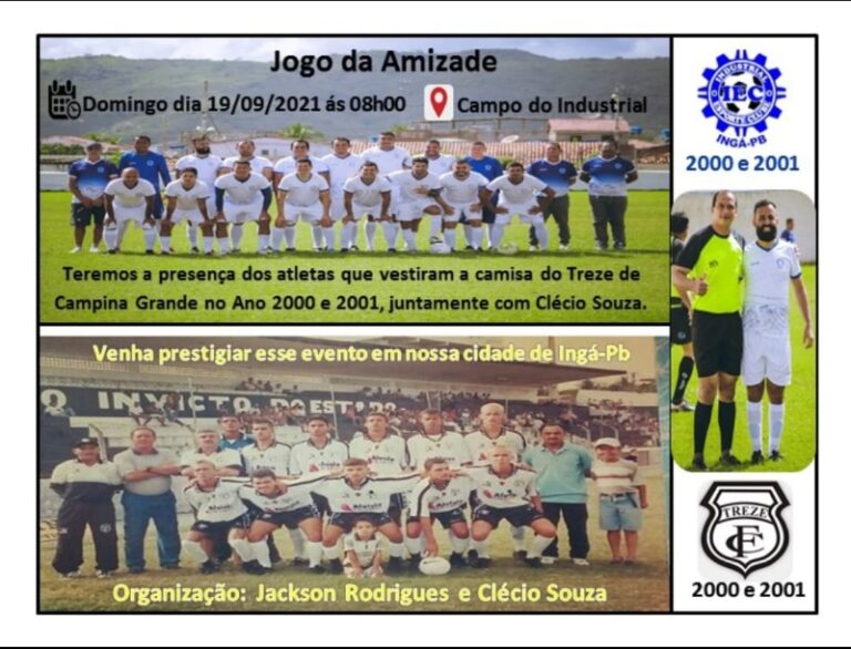 Em partida beneficente, Industrial vence Treze por 2 x 1