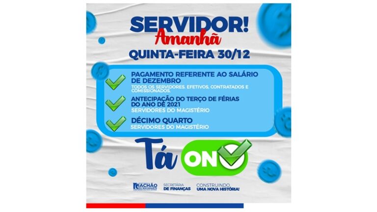 Prefeito Ari anuncia pagamento do mês de dezembro para todos os servidores, antecipa o terço de férias e 14º para o magistério municipal