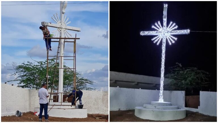 Cruzeiro de Itatuba recuperado e iluminado