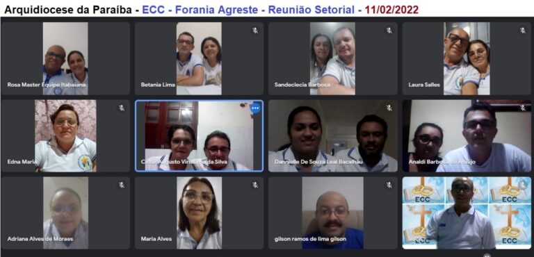 Casais Dirigentes do ECC, Forania Agreste, faz reunião virtual