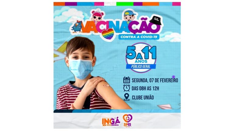ALÔ CRIANÇADA: Chega pra vacinação no Clube União nesta segunda-feira (7)