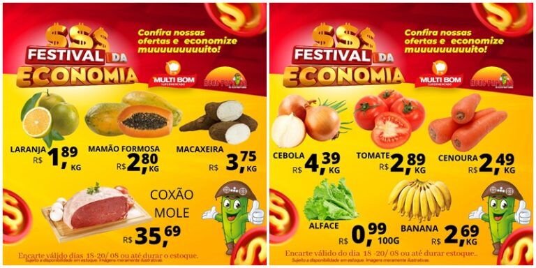HOJE: Festival de Economia no Mercadinho Multi Bom. Cuida !
