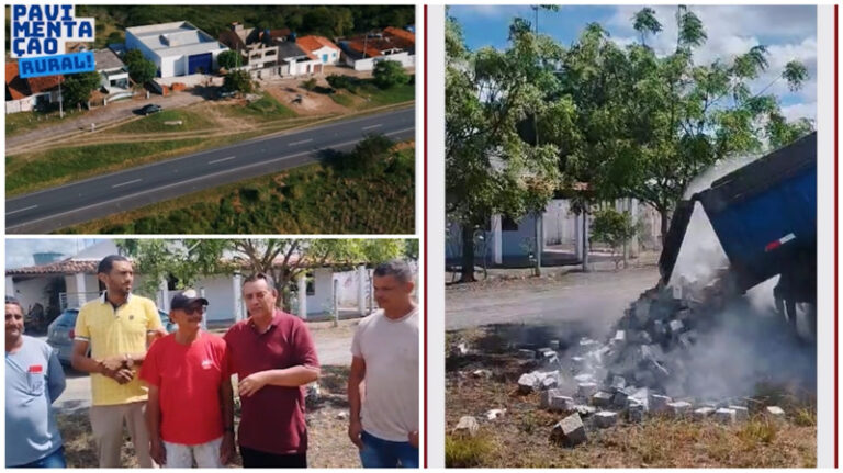 Prefeito Ari Acompanha Chegada de Material para Início das Obras de Calçamento no Sítio Torre, Riachão do Bacamarte