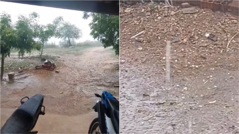Município de Igaracy tem chuva de granizo nesse sábado e moradores se surpreendem