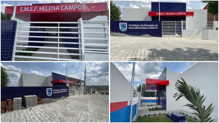 Mais uma escola concluída seguindo o novo padrão da rede municipal de ensino de Riachão do Bacamarte, acompanhada com pavimentação de ruas