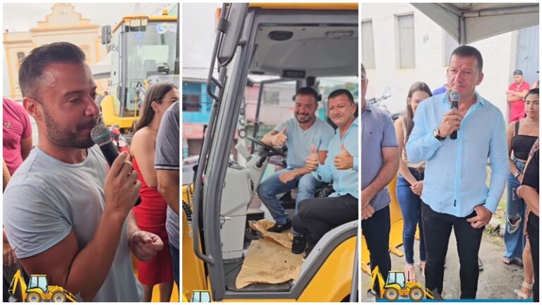 Serra Redonda recebe uma retroescavadeira. Evento oficial de entrega contou com a participação do deputado Caio Roberto