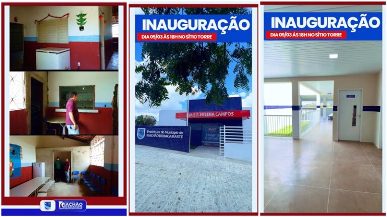 Prefeito Ari mostra a evolução da escola do sítio Torres, que será inaugurada neste sábado (9)