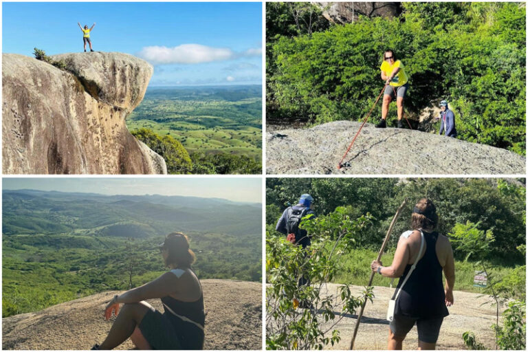INGÁ: 1ª dama Sandra Burity visita belezas naturais, faz trilhas e rapel em Serra Velha