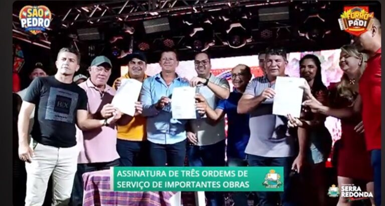 Prefeito Chicão de Serra Redonda Assina Ordens de Serviço para Novas Obras Municipais Durante Live de anúncio das Festas Juninas