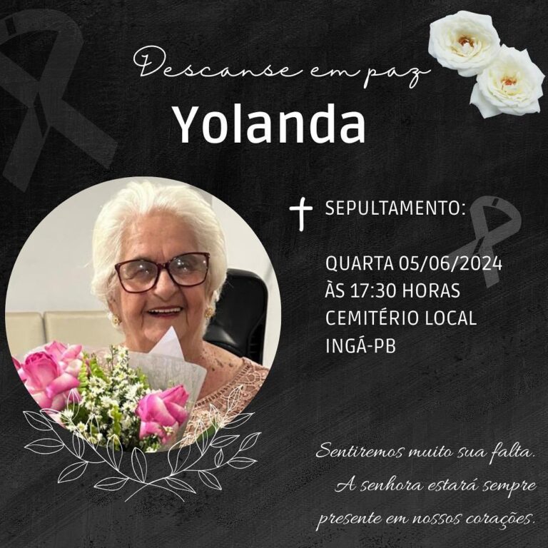 NOTA DE FALECIMENTO: Sra. Yolanda de Melo Omena