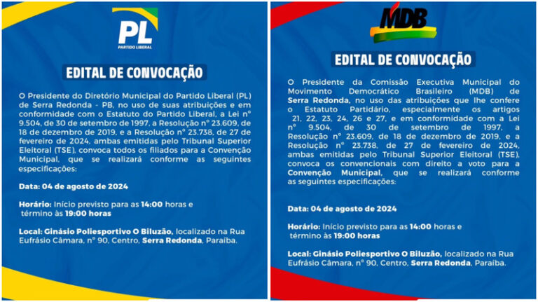 SERRA: PL e PMDB realizam convenção conjunta para oficializar prefeito Chicão como candidato a reeleição