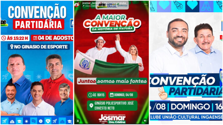 Convenções partidárias movimentam o domingo na região
