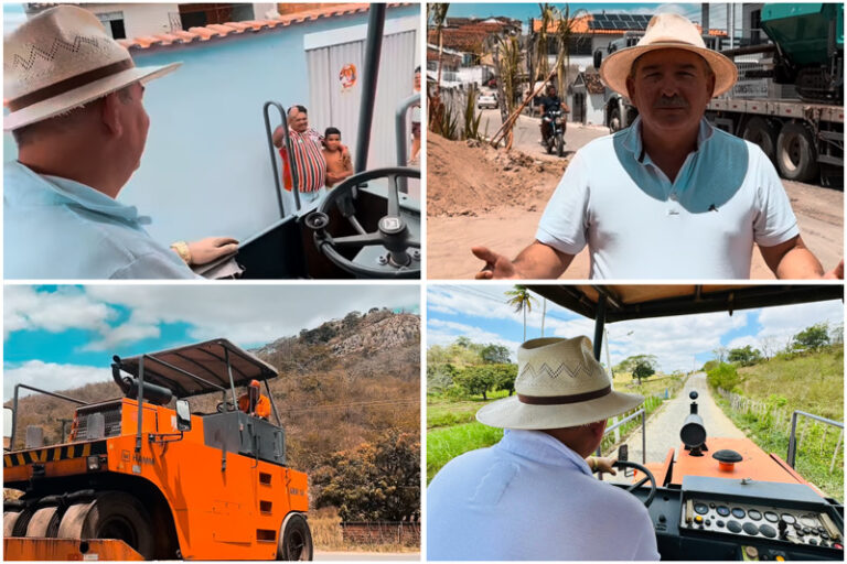 “Meu pai fez o calçamento, eu vou fazer o asfalto” – Robério e população comemoram chegada das máquinas para pavimentação dos acesso a Pontina e Chã dos Pereiras