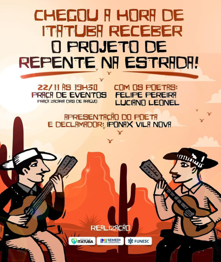 “De Repente na Estrada”: Itatuba Recebe Noite de Poesia e Cultura Popular