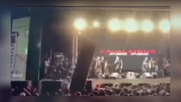 VÍDEO: torre de som desaba durante festa em Nova Palmeira e atinge mulher