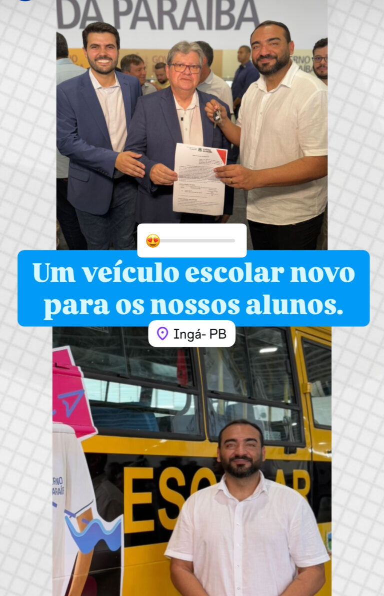 Ingá é contemplado com ônibus escolar entregue pelo governador João Azevêdo ao prefeito Jan