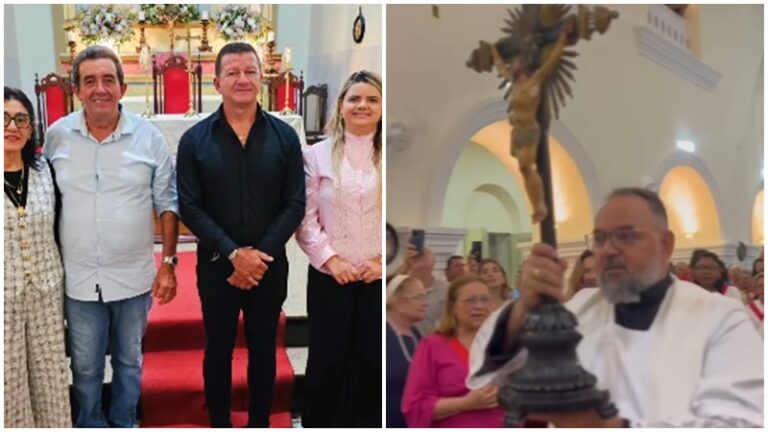 Prefeitos Josmar e Chicão prestigiam a Missa de Posse do Padre Gerson em Itatuba